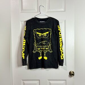 Nickelodeon SpongeBob Long Sleeve T Shirt Size Small Black Tie Dye 2019